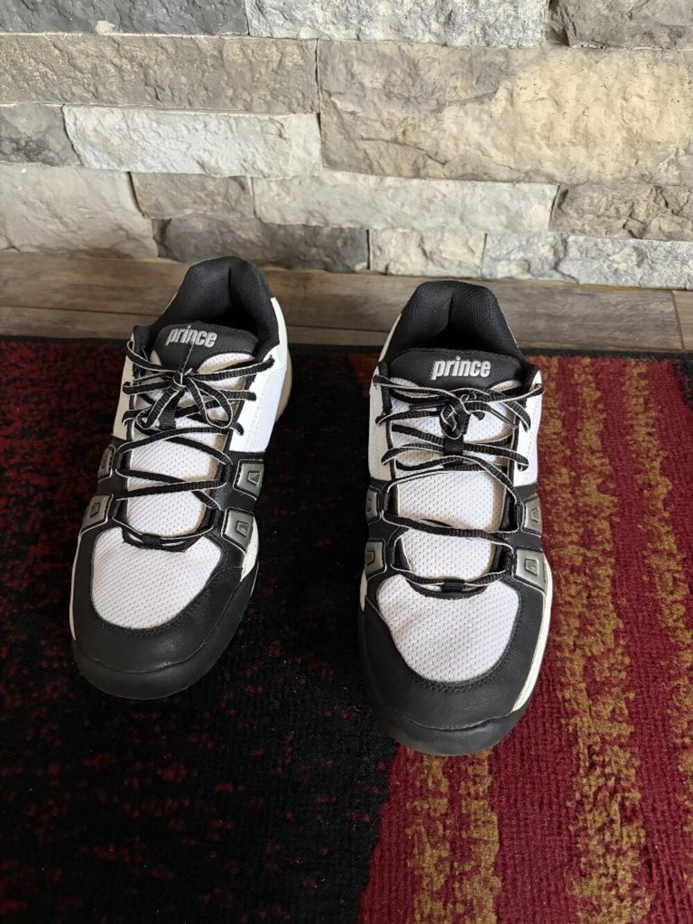 Prince T14 Men's Tennis Shoes Size 11 D White Black Silver